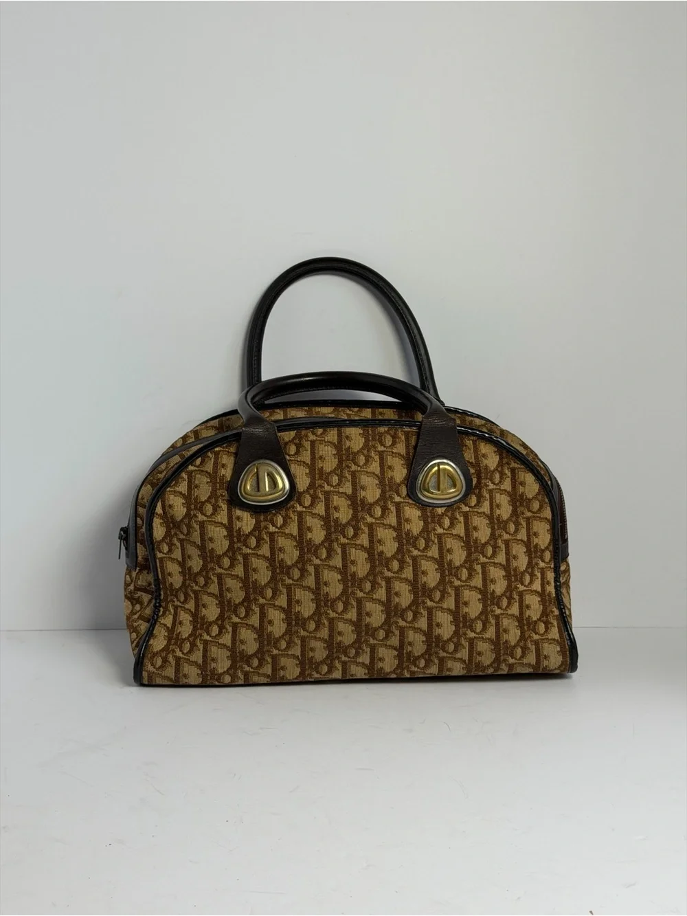 Vintage Christian Dior Iconic Trotter Brown Boston Bag